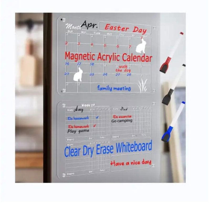 Magnetic Acrylic Whiteboard Transparent Magnetic Acrylic Board Calendar