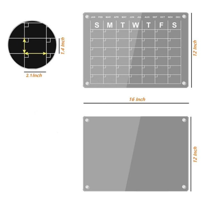 Magnetic Acrylic Whiteboard Transparent Magnetic Acrylic Board Calendar