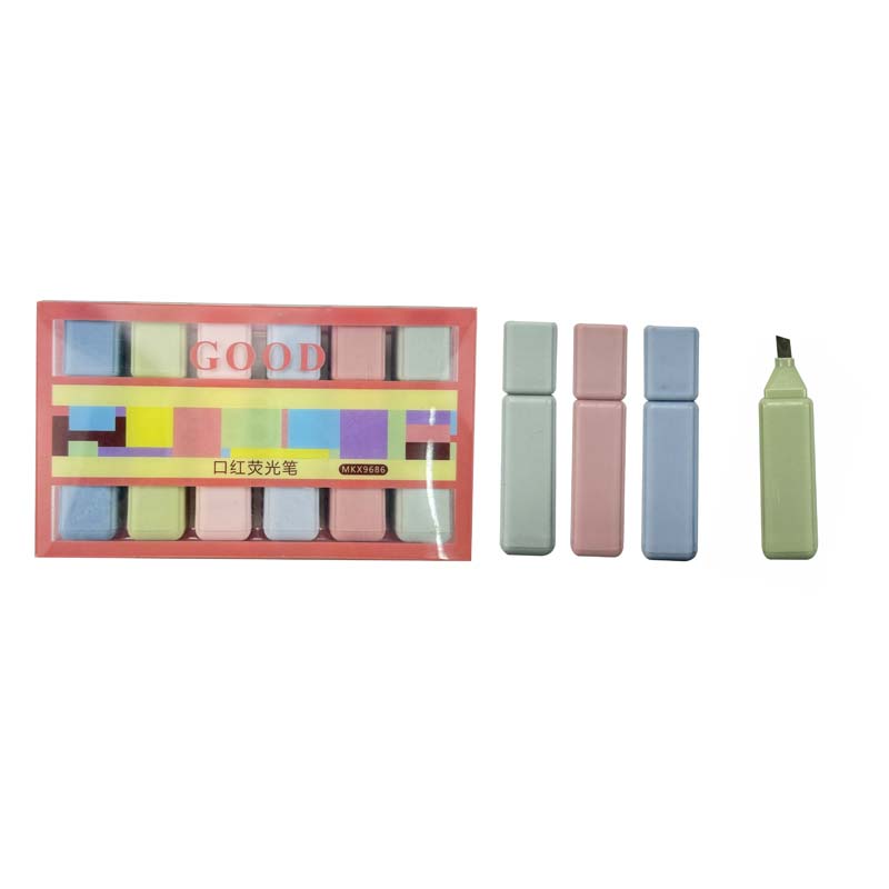 popular small size kids lipstick style highlighter marker pen set