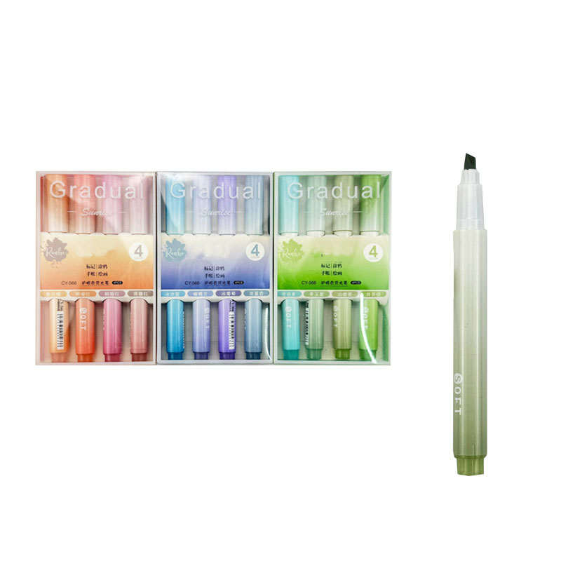 single tip pastel light color school highlighter marker pen set