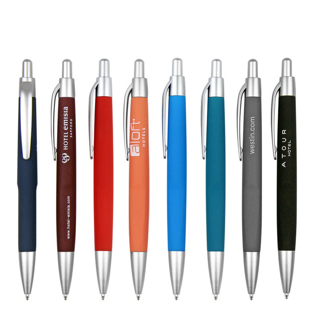 soft touch plastic logo pen
